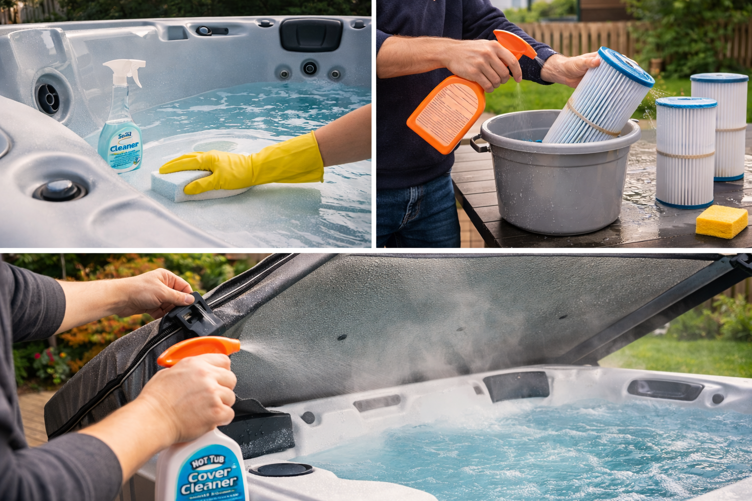 cleaning a hot tub