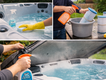cleaning a hot tub